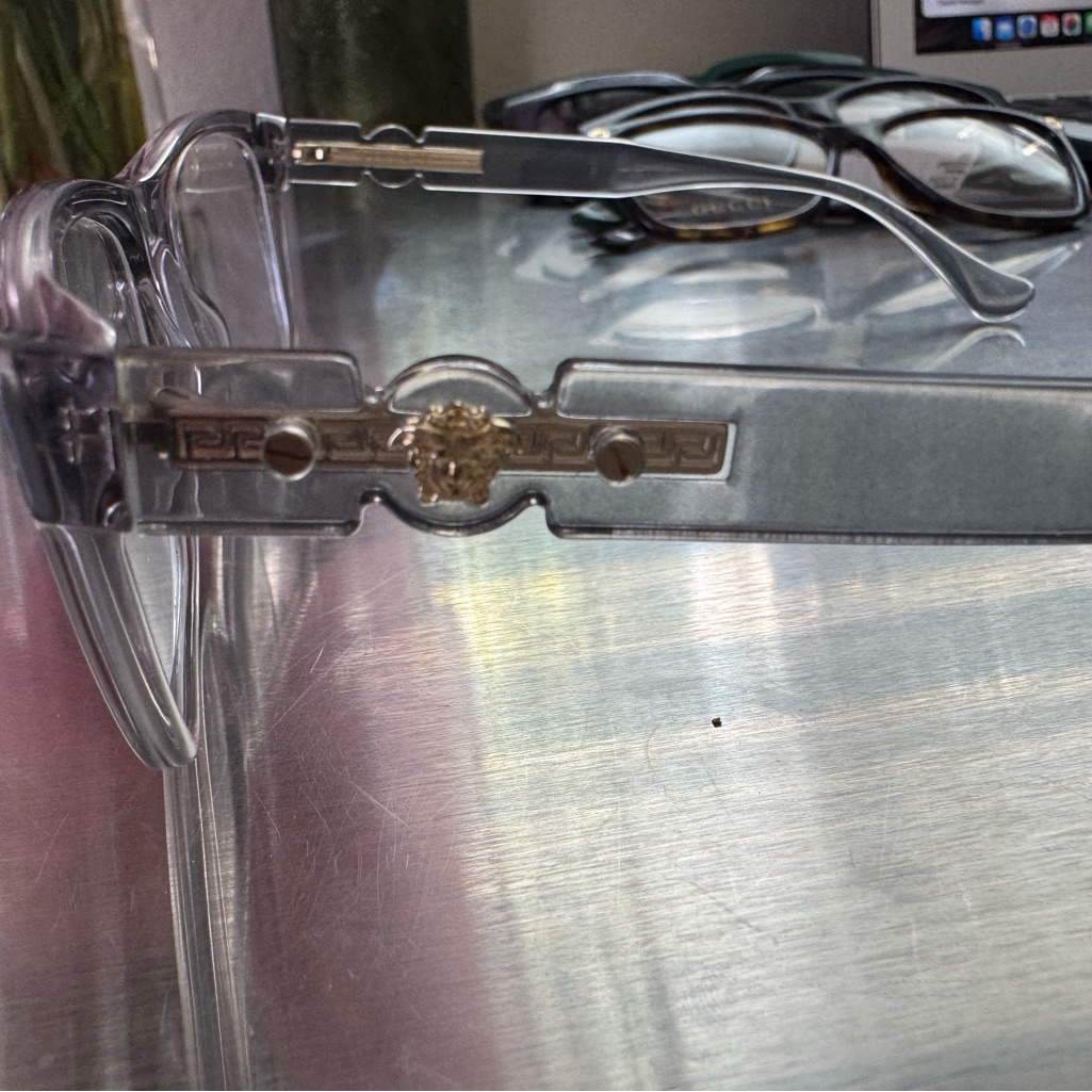 Versace Clear Glasses With Gold Detail